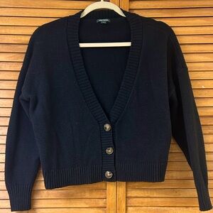 Wild Fable Slouchy Black Button Cardigan Sweater